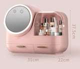 Cute Makeup Organizer Box with USB Fan