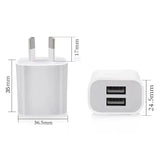 AU Dual USB Wall Charger Plug 5V/2.1A (2/4 Pack)