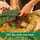 45 Pcs Artificial Pine Picks with Red Berries