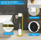 Stainless Gold Freestanding Toilet Paper Holder