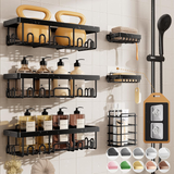 Large Capacity Wall Shelves with Soap Holder
