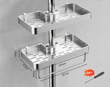 No-Drill Aluminum Shower Shelf
