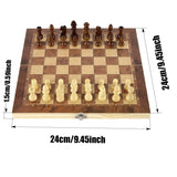 3-in-1 Wooden Checkers & Chess Set