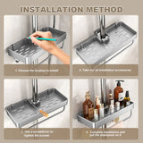 No-Drill Aluminum Shower Shelf