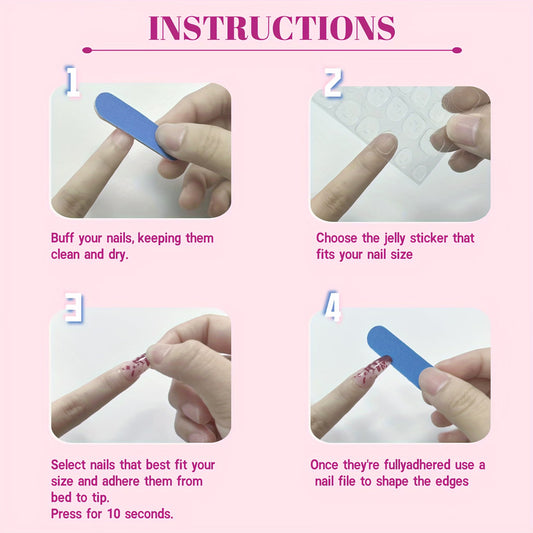 24pcs Short Square French Nails