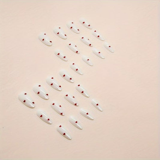 Simple love French almond nails