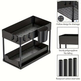 2-Pack Under Sink Sliding Cabinet Organizer (2-Tier)