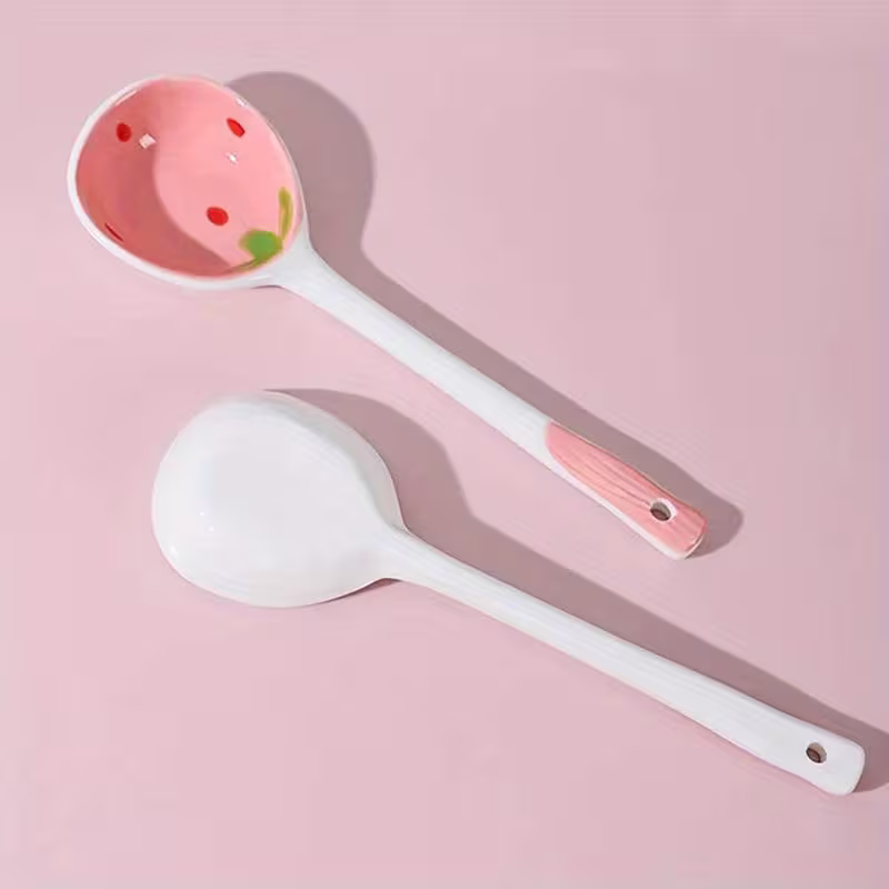 Kawaii Strawberry Ceramic Soup Spoon