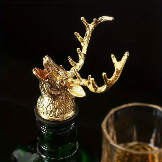 Stainless Steel Deer Head Wine Stopper & Aerator