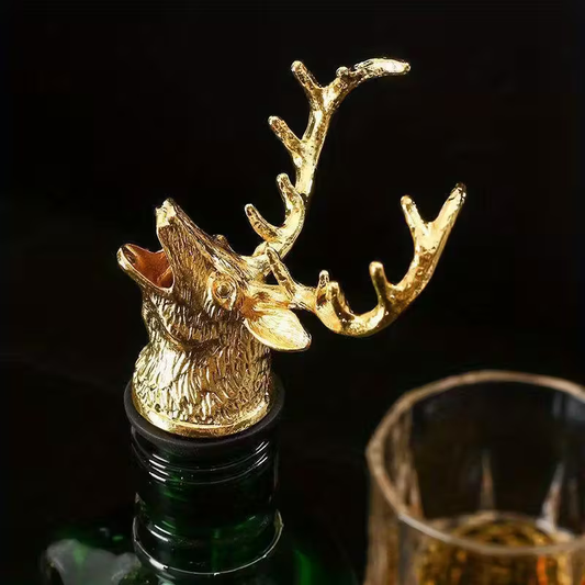 Stainless Steel Deer Head Wine Stopper & Aerator