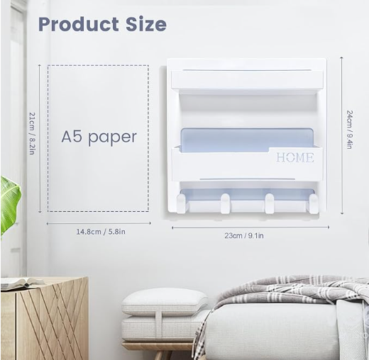 Wall-Mounted Bedside Shelf Organizer