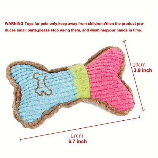 Squeaky Bone Plush Dog Toy