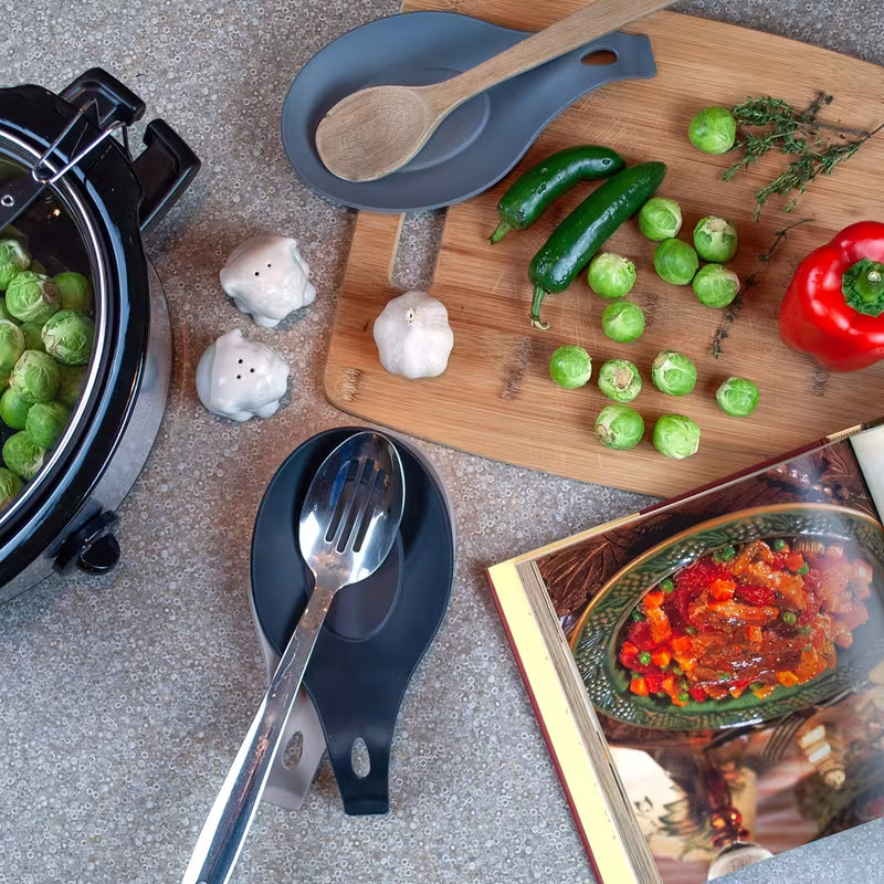 2pcs Heat-resistant Silicone Spoon