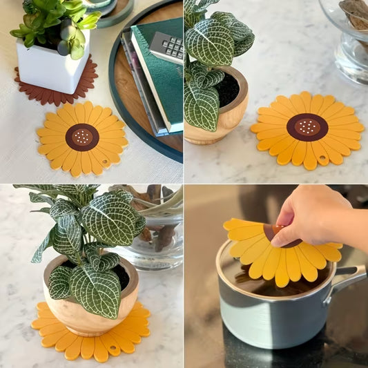 1pc Cute Sunflower Heat-Resistant Silicone Mat