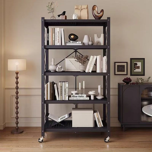 5-Tier Foldable Steel Rolling Storage Cart
