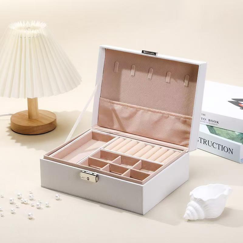 Double-Layer Velvet Jewelry Box Organizer