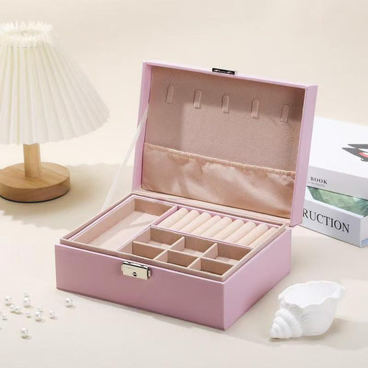 Double-Layer Velvet Jewelry Box Organizer
