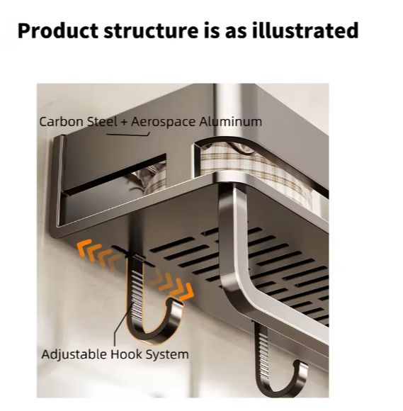 3M Adhesive Corner Shower Shelf Rack