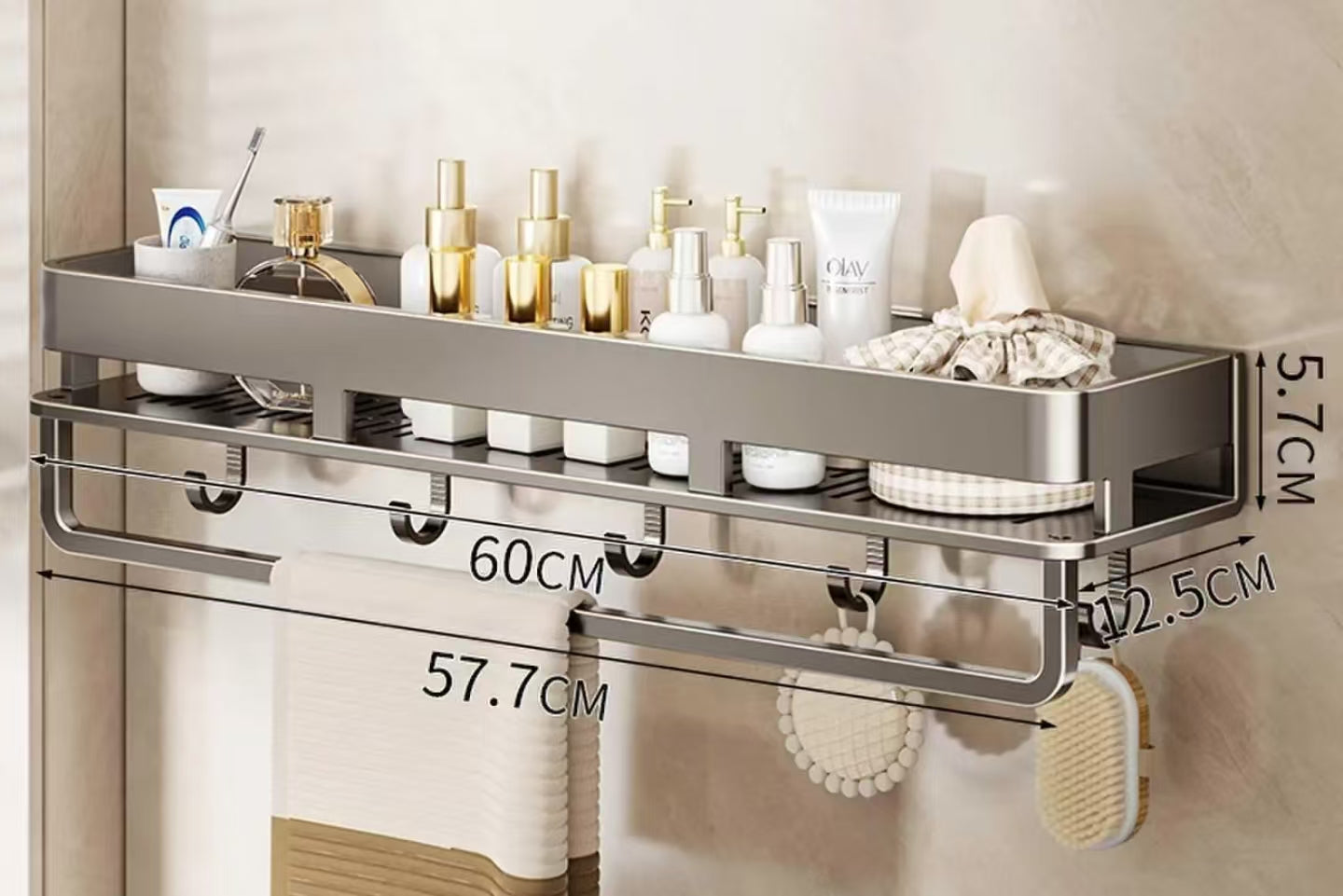 3M Adhesive Corner Shower Shelf Rack