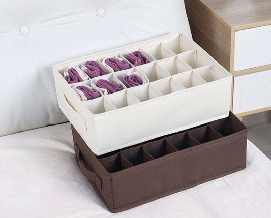 18-Grid Sock & Underwear Drawer Organizer Box
