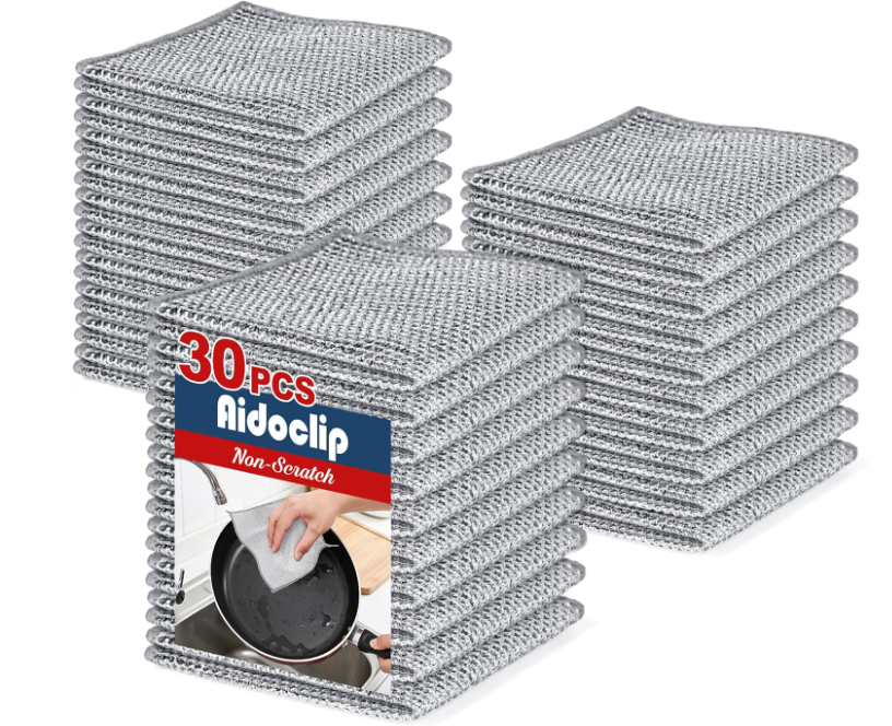 30PCS Non-Scratch Wire Dishcloth Scrub Pads
