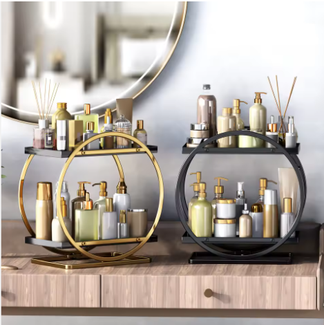 Luxury 2-Tier Round Countertop Vanity Organizer