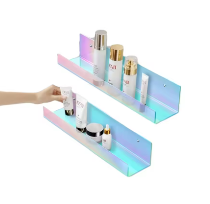 Iridescent Acrylic Floating Wall Shelf Organizer