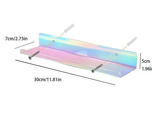 Iridescent Acrylic Floating Wall Shelf Organizer