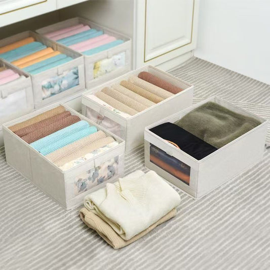 Foldable Linen Closet Storage Bin with Window