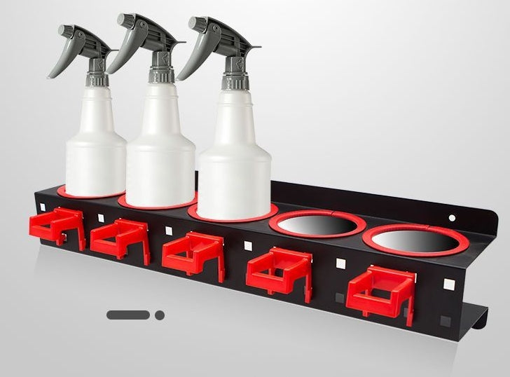 Wall-Mounted Rail Shelf Organizer for Spray Bottles & Tools