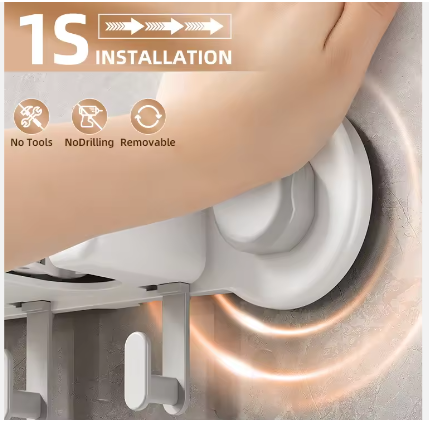 Wall-Mounted Metal Mop & Broom Organizer Rack