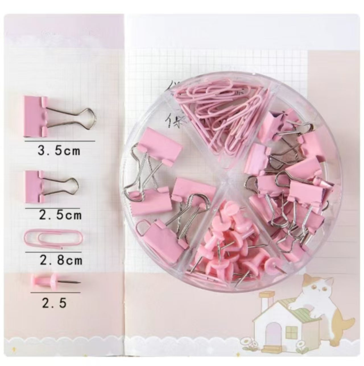 72pcs Rose Gold Office Clips Set with Storage Box