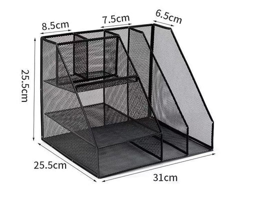 7-Compartment Mesh Metal Desk Organizer