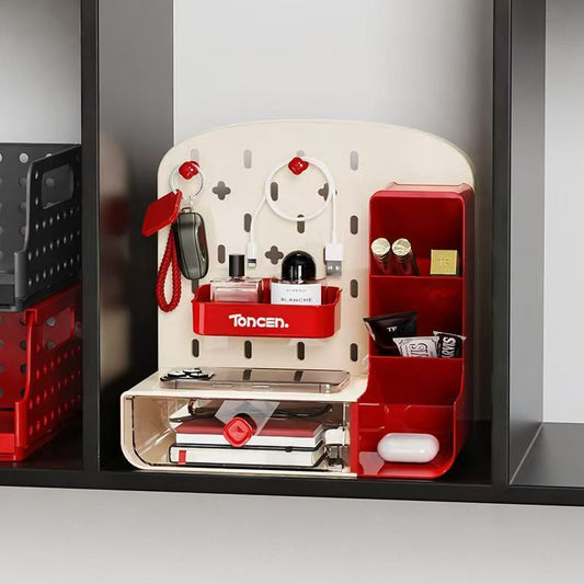 Single-Tier Plastic Desk Organizer Storage Box