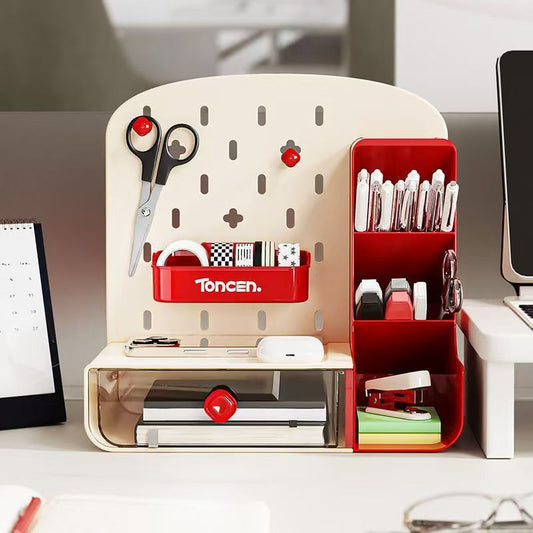 Single-Tier Plastic Desk Organizer Storage Box