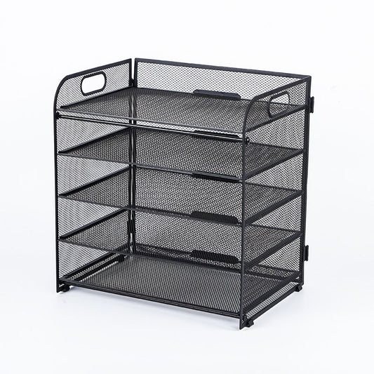 5-Tray Mesh Paper Organizer with Handle