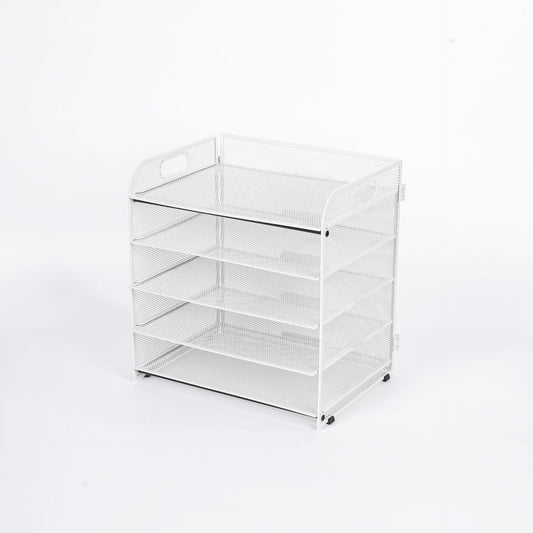 5-Tray Mesh Paper Organizer with Handle