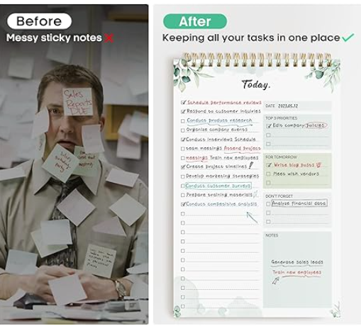 To Do List Pad – Undated Daily Planner (52 Sheets)