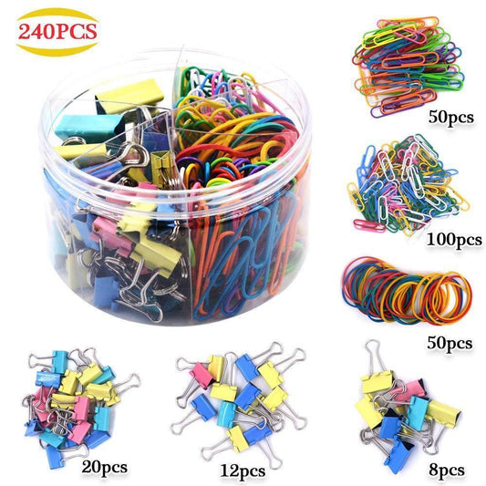 Colored Office Clips Set
