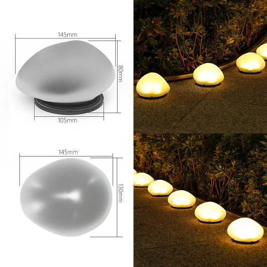 Solar-Powered Garden Pebble Lamps