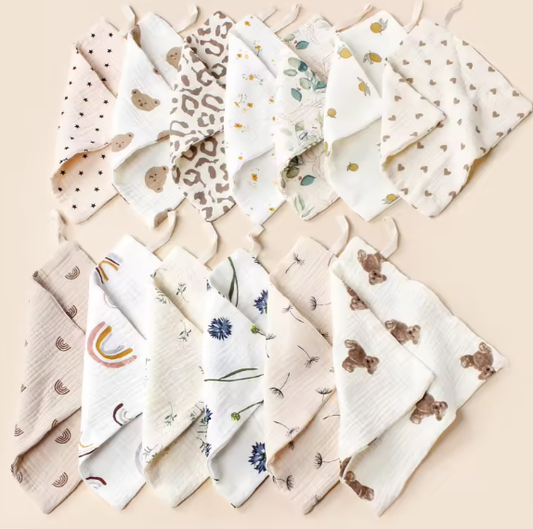 4-Layer Cotton Muslin Baby Washcloths