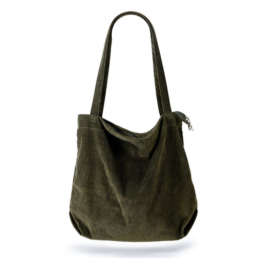 Corduroy Hobo Tote Bag