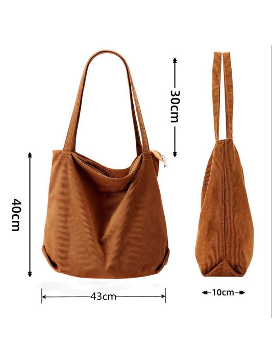 Corduroy Hobo Tote Bag