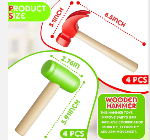 Wooden Toy Hammer for Toddlers