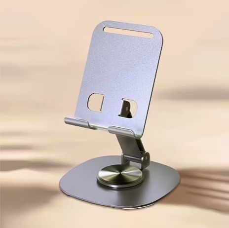 Adjustable Aluminum Phone Stand (360° Rotating, Foldable)