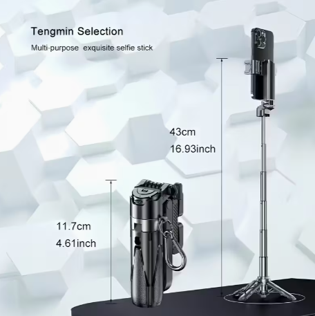 Wireless Selfie Stick Tripod with Remote (360° Rotatable)