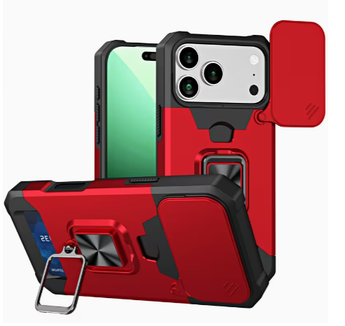 iPhone Case with Sliding Camera Cover + Ring Stand