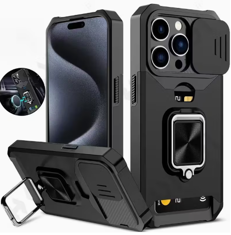 iPhone Case with Sliding Camera Cover + Ring Stand