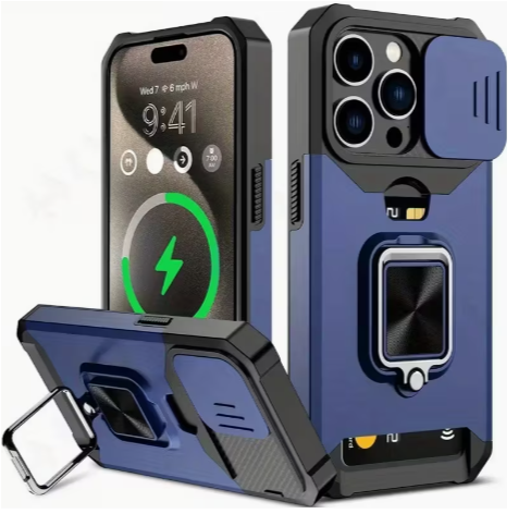 iPhone Case with Sliding Camera Cover + Ring Stand