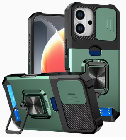 iPhone Case with Sliding Camera Cover + Ring Stand